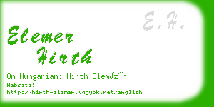 elemer hirth business card